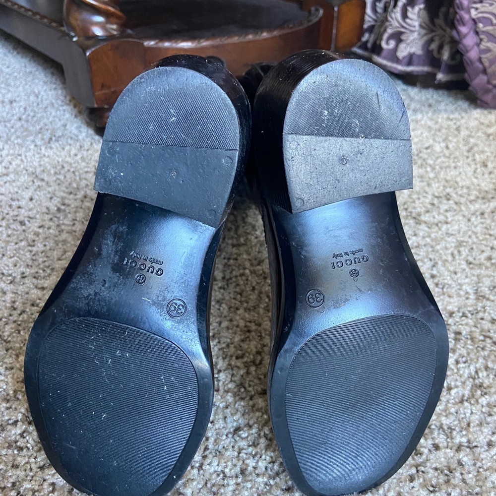 Gucci black logo patent rubber rain boots Sz 9 - Picture 9 of 10
